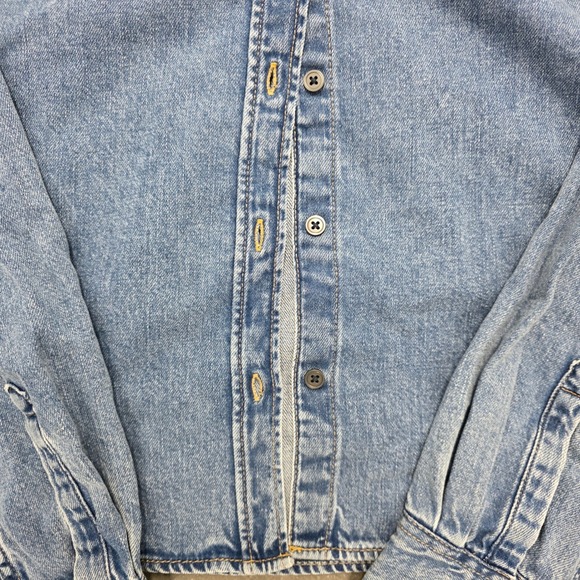 Y2K 90s Style Gap Denim Shirt Jacket Shacket Studded Collar Oversized XL - Picture 3 of 6